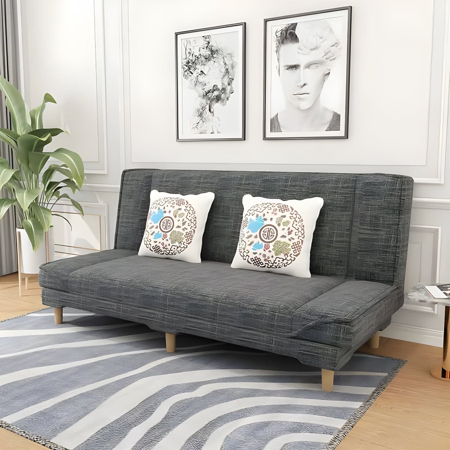 Convertible Armless Sofa 48"W Modern Sofa with Cotton Blend for Living Room - image 7