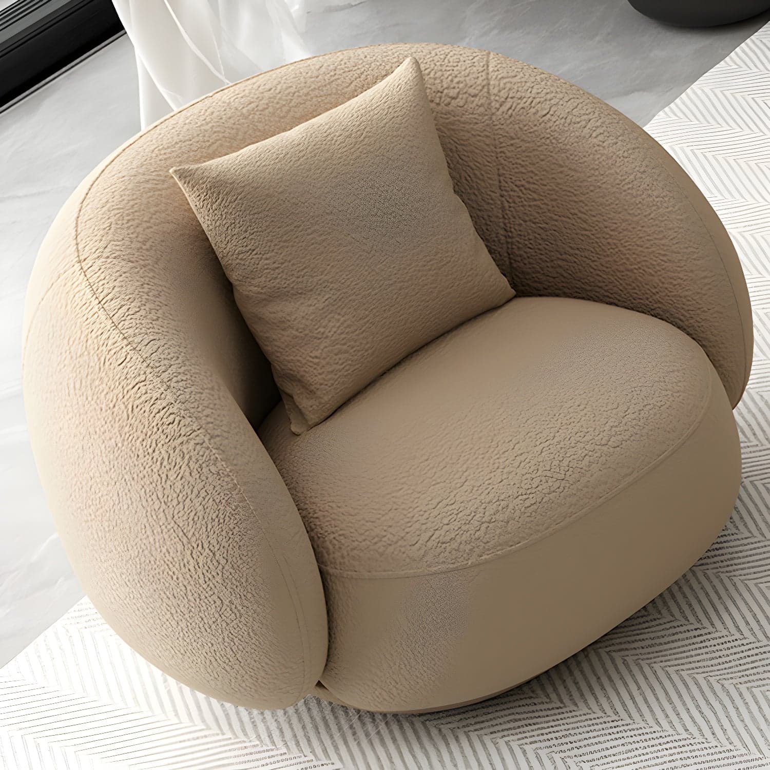 Modern Style Sofa with Curved Back and Padded Sponge Seat Sofa