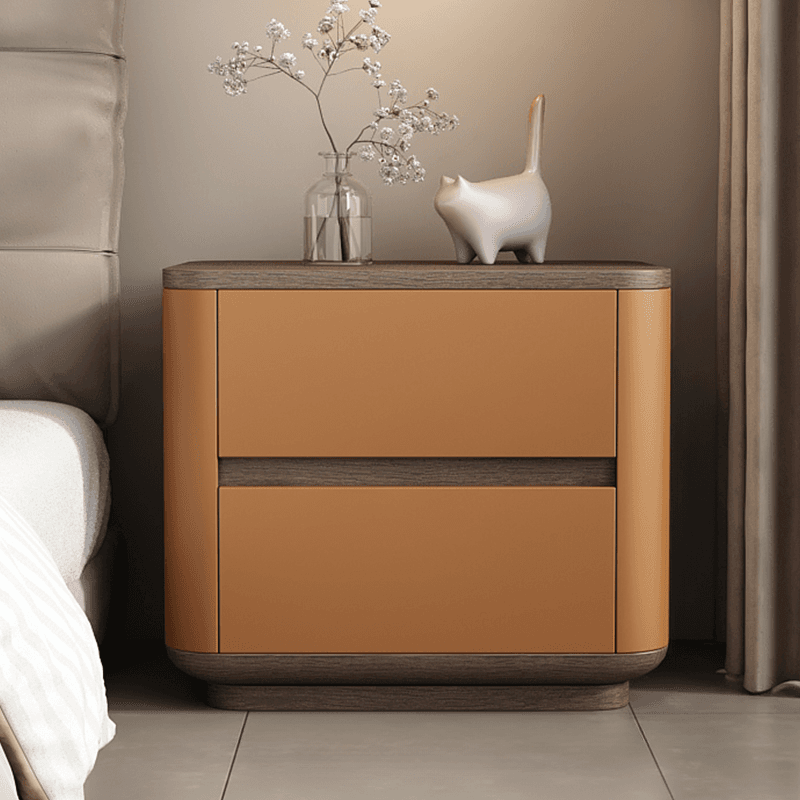 Organic Modern Nightstand With Drawer Organization Featuring 2 Drawers and Real Wood Countertop - image 9