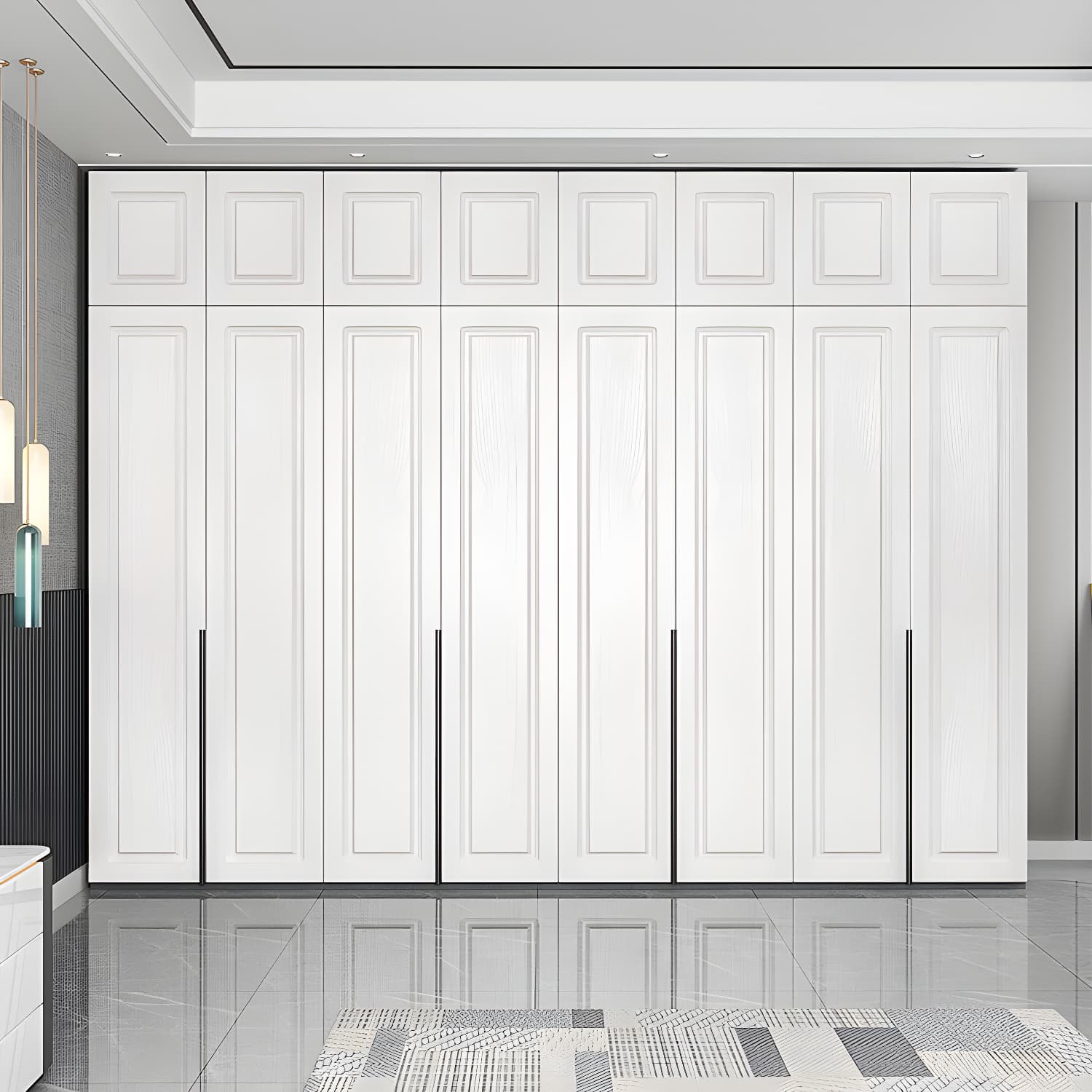 Modern Style Wooden Wardrobe Soft Close Door Wardrobe Closet with Drawer