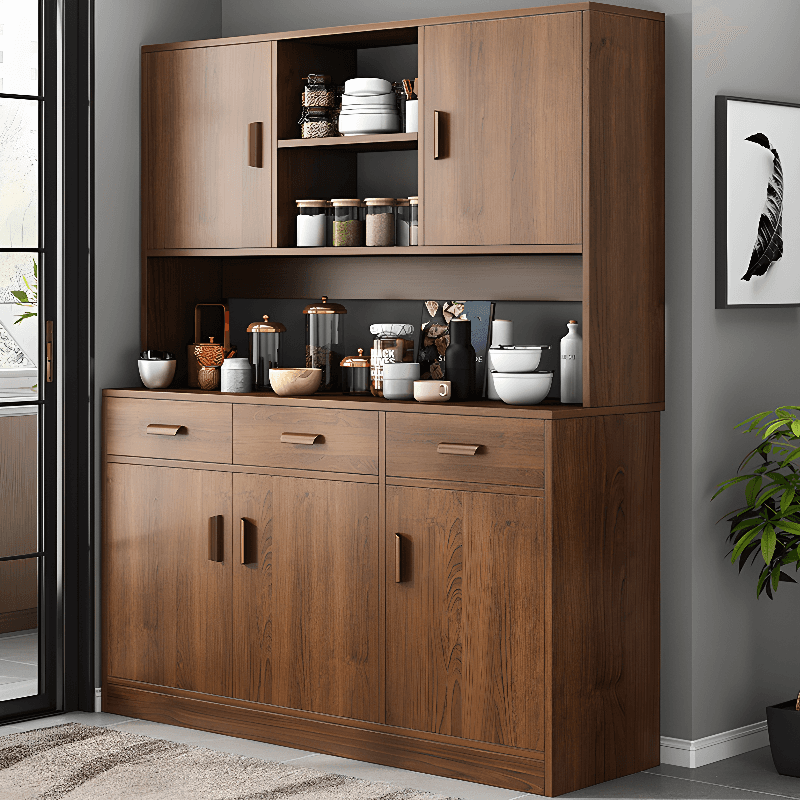 Trendy Narrow Kitchen Cabinet Base with Multiple Drawers and Doors, 2/3 Interior Shelves, Compartment Storage, and Lumber Countertop - image 11