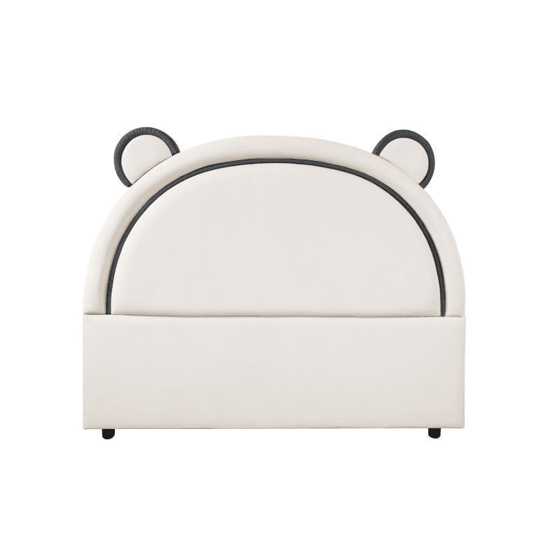 Modish Timber Panel Headboard with No Distressing, Arched Shape for Twin XL/King/Queen Bed, Featuring Sponge Upholstery and Standard Height