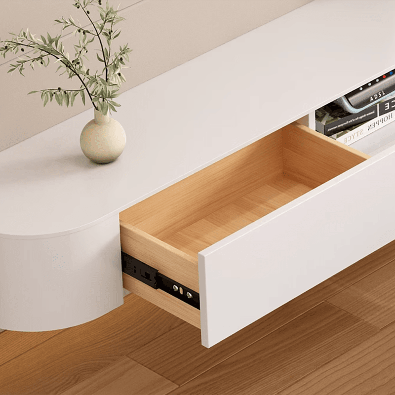 Contemporary Wall Mounted TV Stand with Door Living Room, Gray/White - image 8