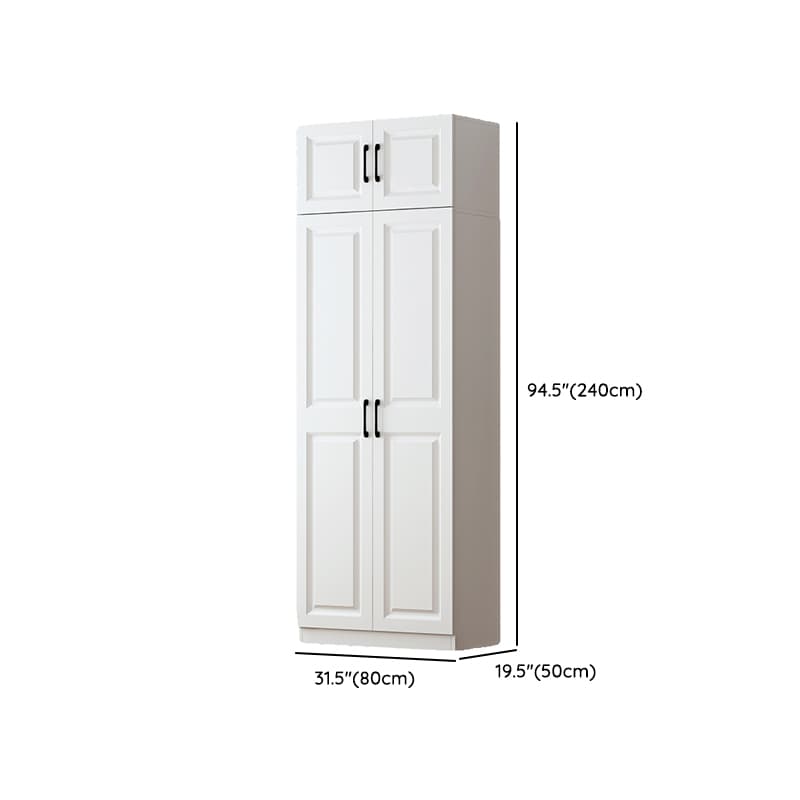Sleek White Nordic Wooden Detached Almirah with Soft Close Drawers, Doors, and Clothing Rod - image 16