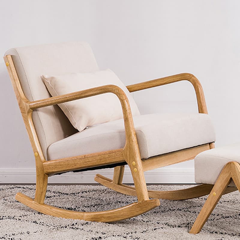 Nordic Natural Cotton Stationary Rocking Couch Chair with Back - image 23