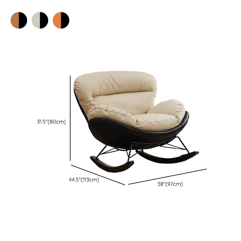 Simple Upholstered Rocking Chair with Padded Comfort - image 13