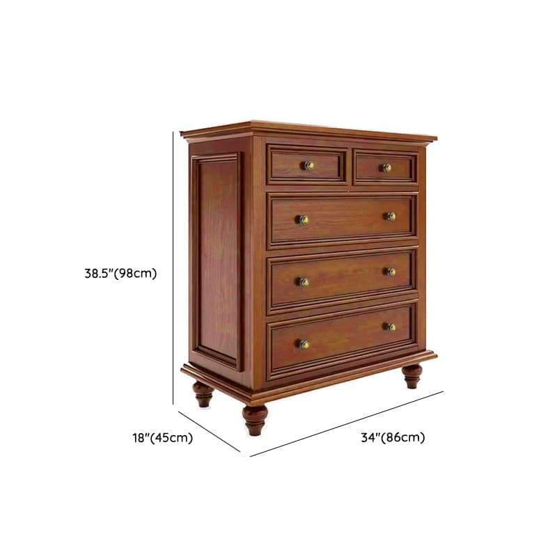 Cocoa Trendy Ash Wood Console Dresser/Semainier with 9/7/6 Drawers, Integrated Cable Management, Horizontal/Vertical - image 16