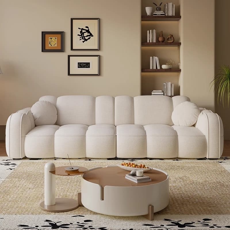 Trendy Solid Color Stain Resistant Standard Sofa in Dark Gray/Light Brown/Amber Color with Arm, 4-seater/Seats 3, and 2 Pillows - image 12