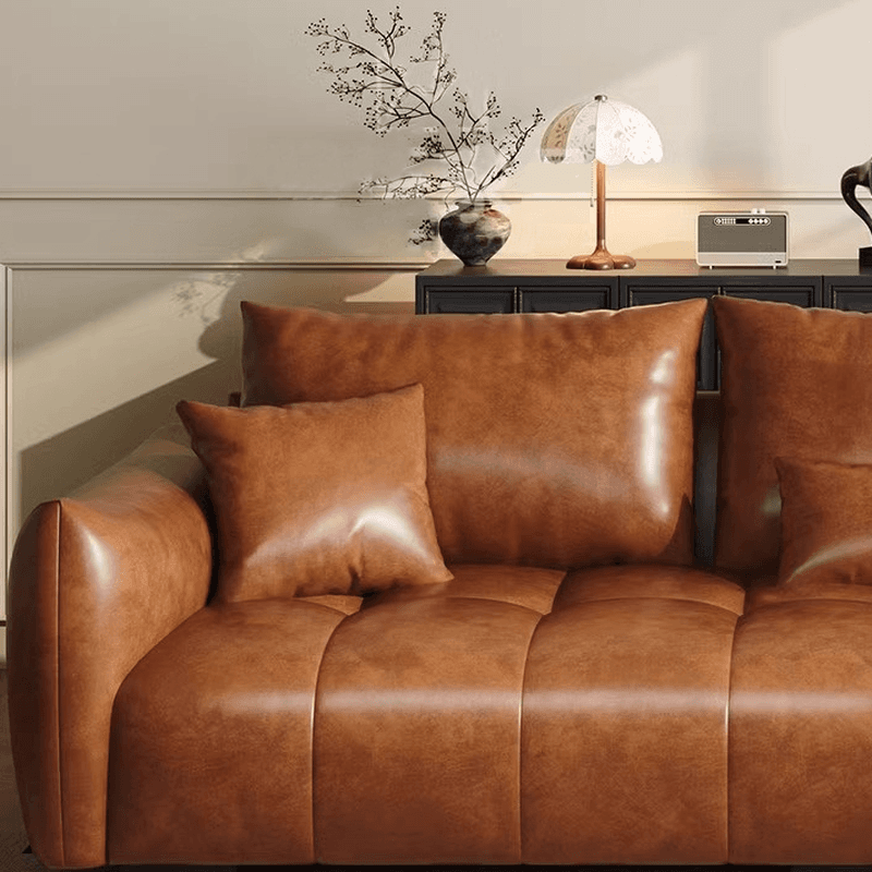 Contemporary Cocoa Standard Sofa Stain Resistant Solid Color with 2 Pillows for 5-seater/Seats 4/3-seater - image 4