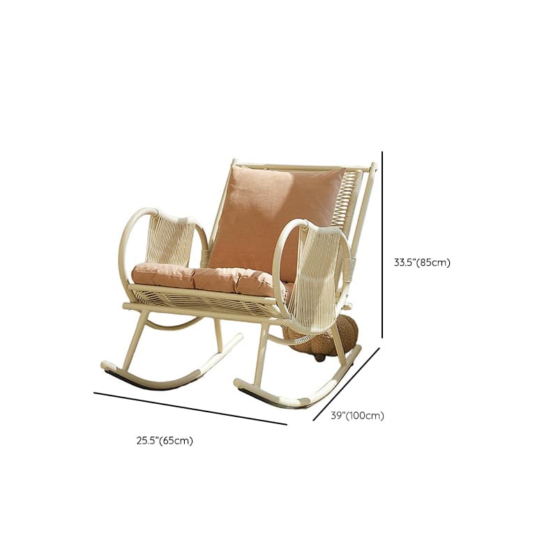 Art Deco Alloy Rocking Chair with Upholstered Track Arm - image 16