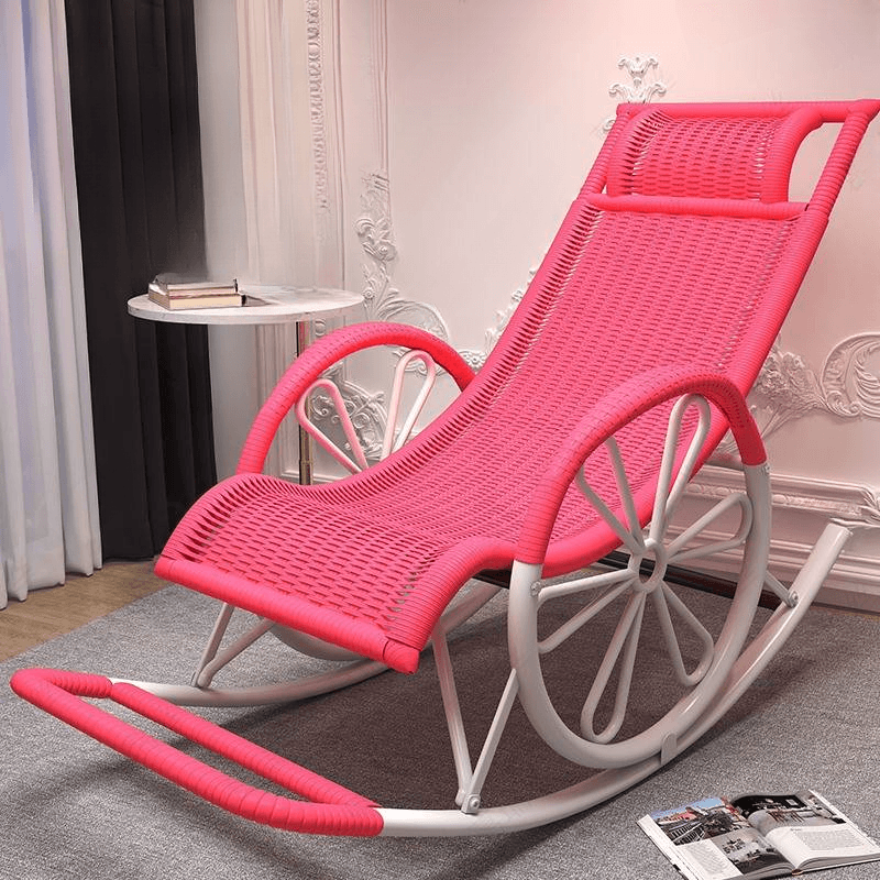 Craftsman Style Cane Rocking Seat with Round Arm - image 7