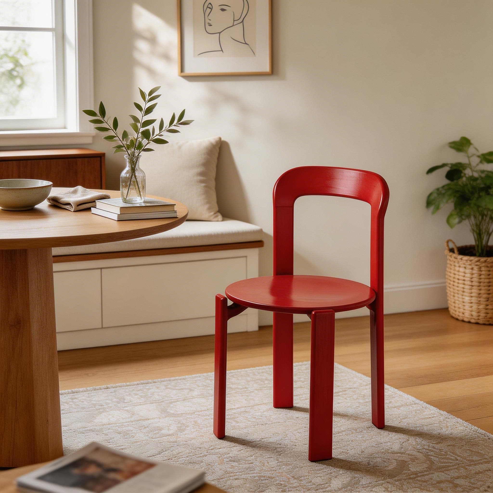 Scandinavian Natural Wood Armless Kitchen Chair 15.3inch Wide Non-Swivel 1 Piece - image 41