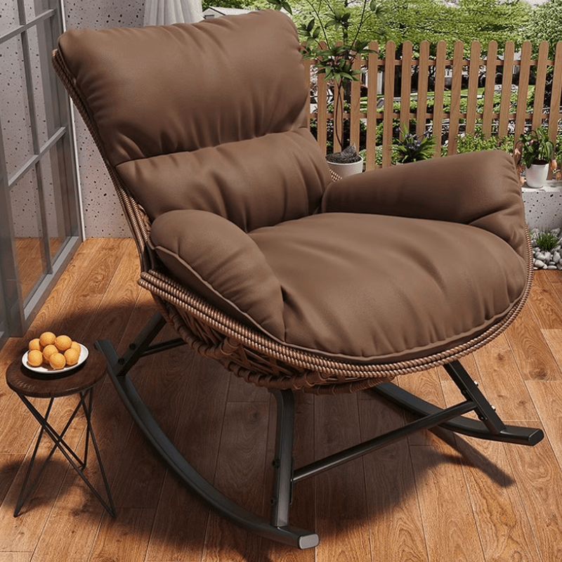 Simple Upholstered Rocking Seat with Scratch-tolerant Padded Design and Ottoman - image 9