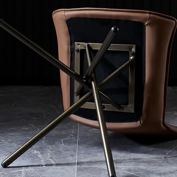 Leather Stable Framed Armless Chair with Foot Pads Restaurant - image 16