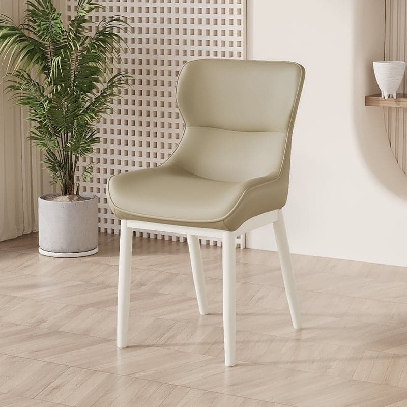 Contemporary Dinette Armless Chair with Solid Back Panel, Upholstered in Steel and Foot Pads - image 5