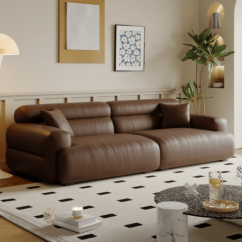 Modish Solid Color Stain Resistant Standard Sofa in Black/Light Gray/Coffee with 2 Pillows, Available in 4-seater/5 Person/3-seater - image 3