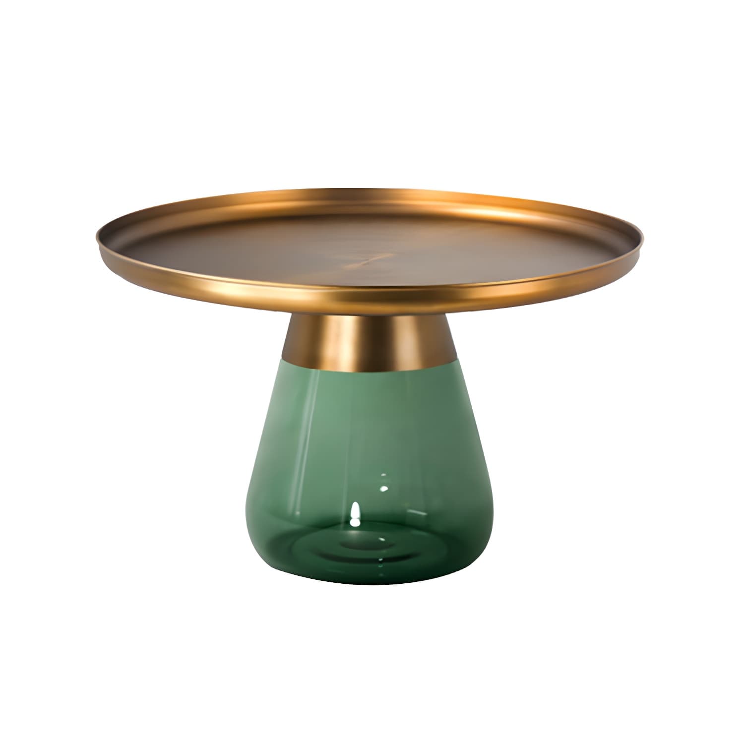 Mid-Century Modern Pedestal Glass Round Storage Single Coffee Table - image 15