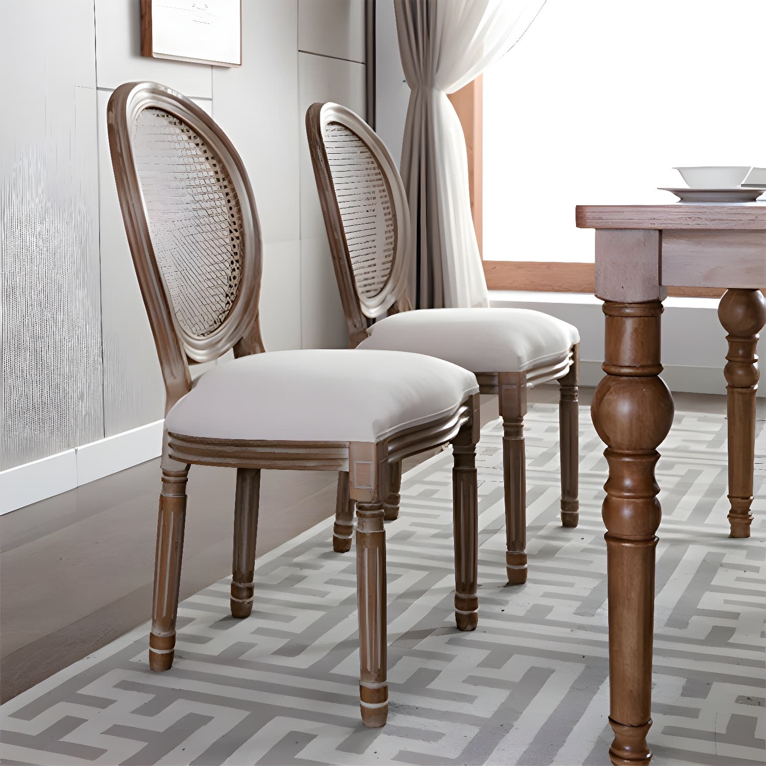 Farmhouse Dining Chair with Wood Legs King Louis Back Side Chair for Home Use - image 8