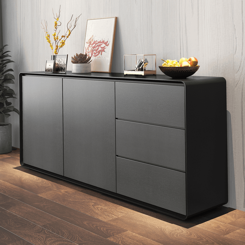 Simplistic Standard/Narrow Sideboard with 3 Drawers, 3 Shelves, Compartment, 2 Doors & Closet