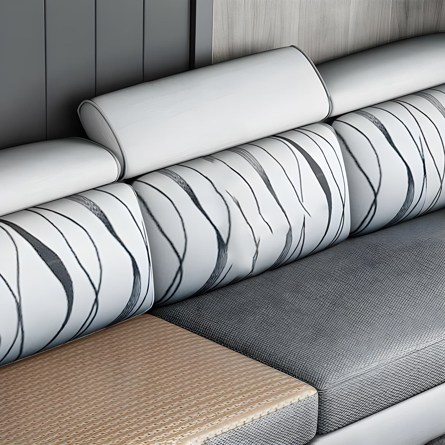 Modern L-Shape Reversible Wood Frame Sectional Sofa Chaise Set - image 20