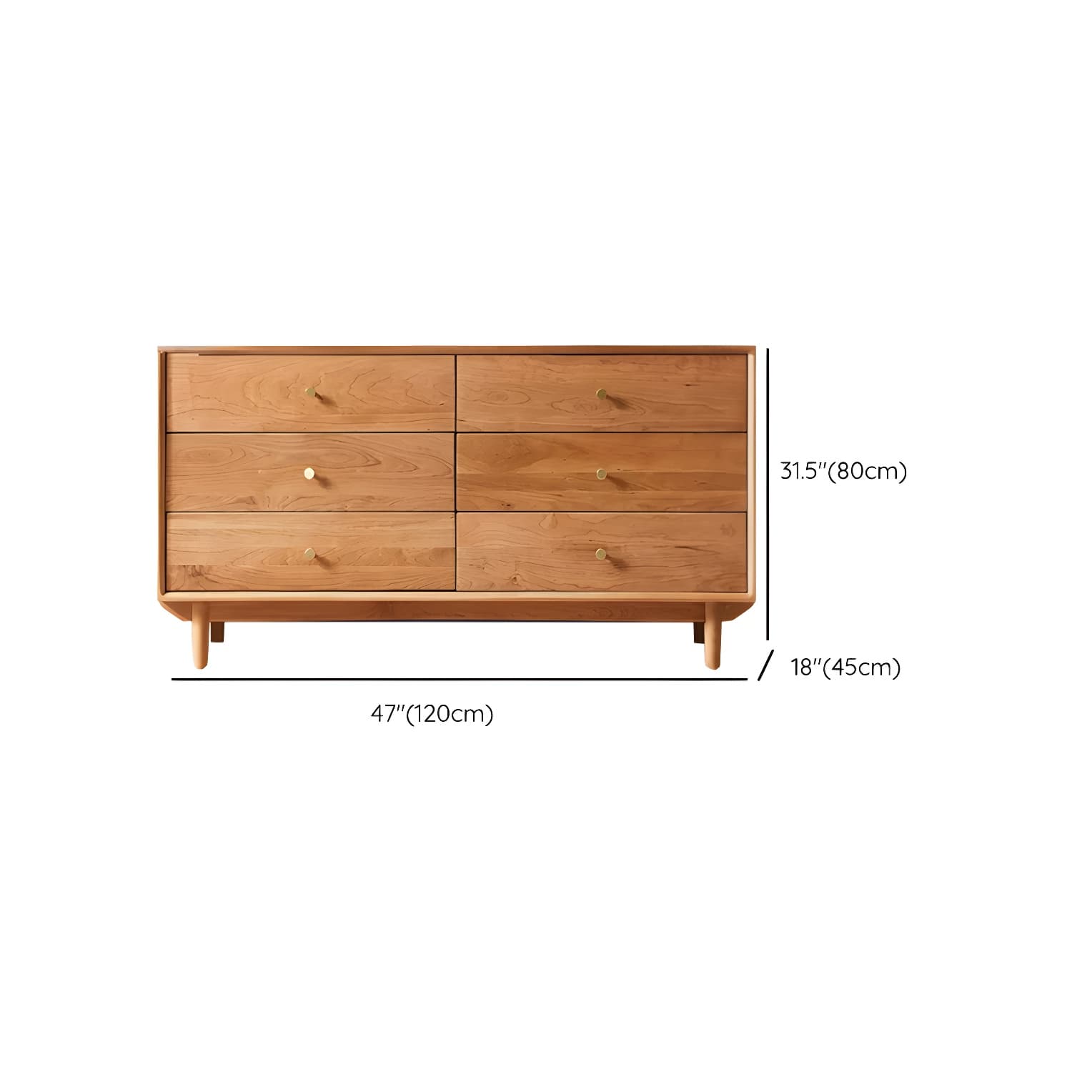 Modern Brown Wood Dresser with Drawers and Gold Metal Handles - image 17