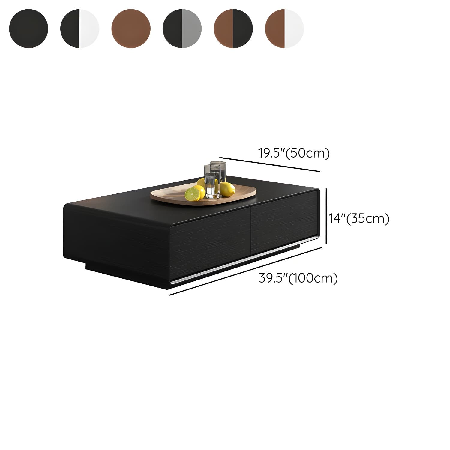 Modern Wood Coffee Table with Drawers - Rectangular Shape and Storage Included - image 21