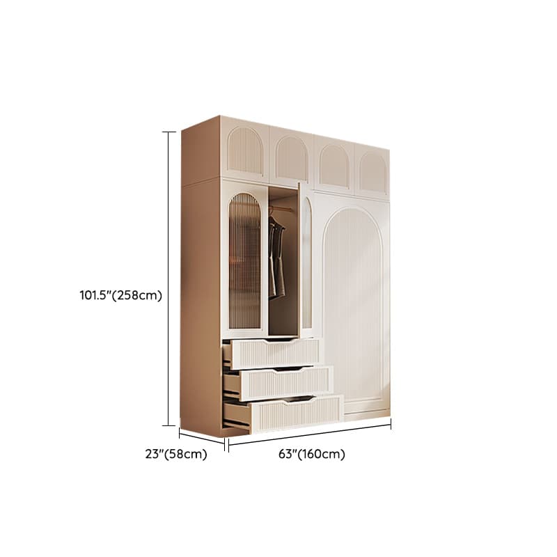 Chalk Almirah in Timber with Clothing Rod, 3 Cabinets/2 Cabinets and 5-Drawer/4-Drawer/3-Drawer in a Minimalist Style, 3-Shelf/2-Shelf Included/Not Included - image 22