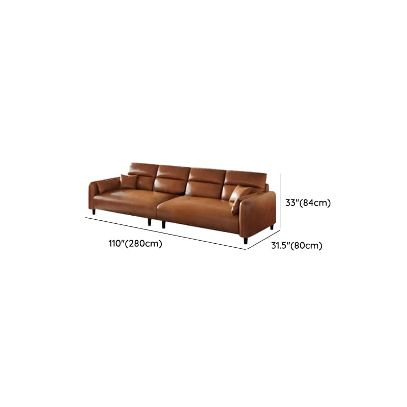 Modish Solid Color Stain Resistant Standard Sofa/Loveseat in Auburn, 3-Seater/4-Seater/5 Person with 2 Pillows - image 10