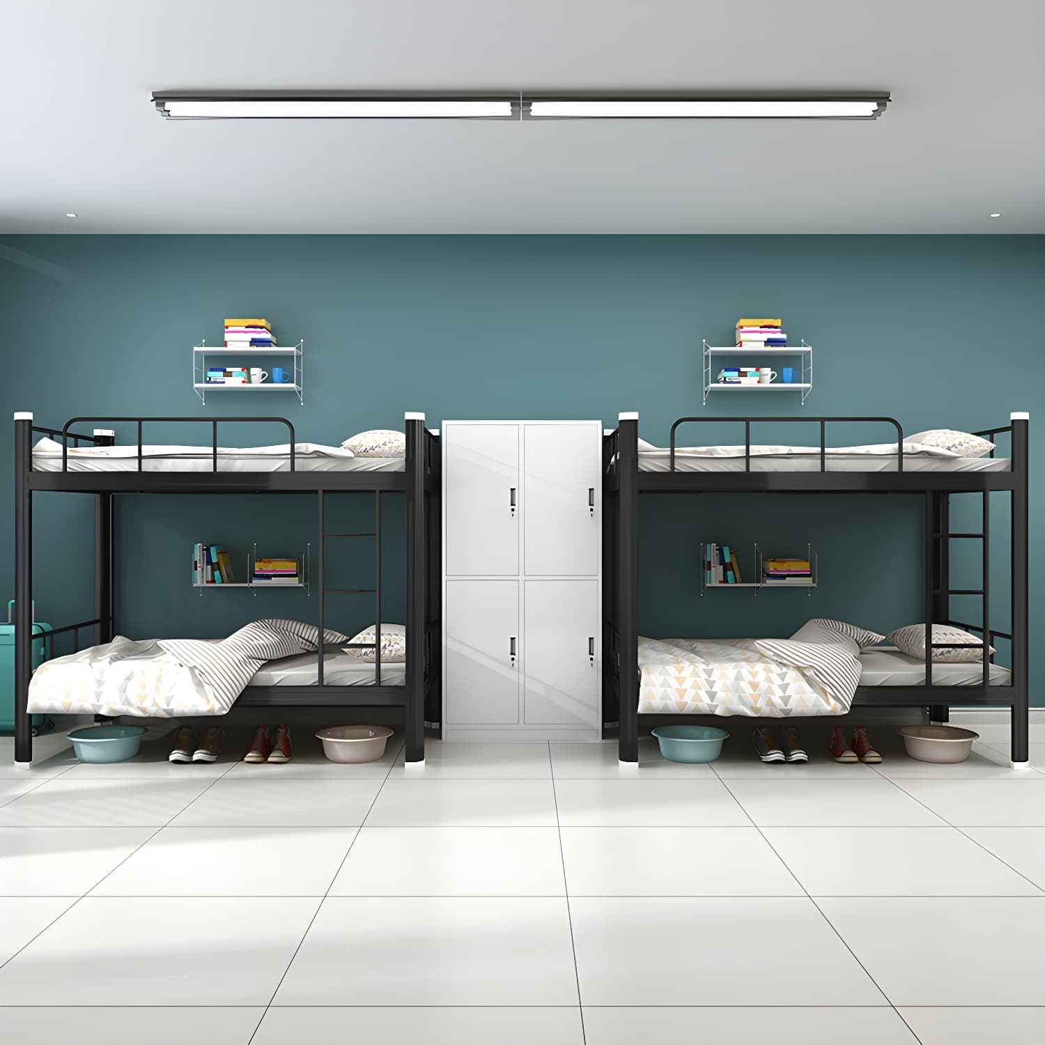 Modern Bunk Bed Dormitory Bedroom Metal Bed Frame with With Headboard and Footboard - image 14