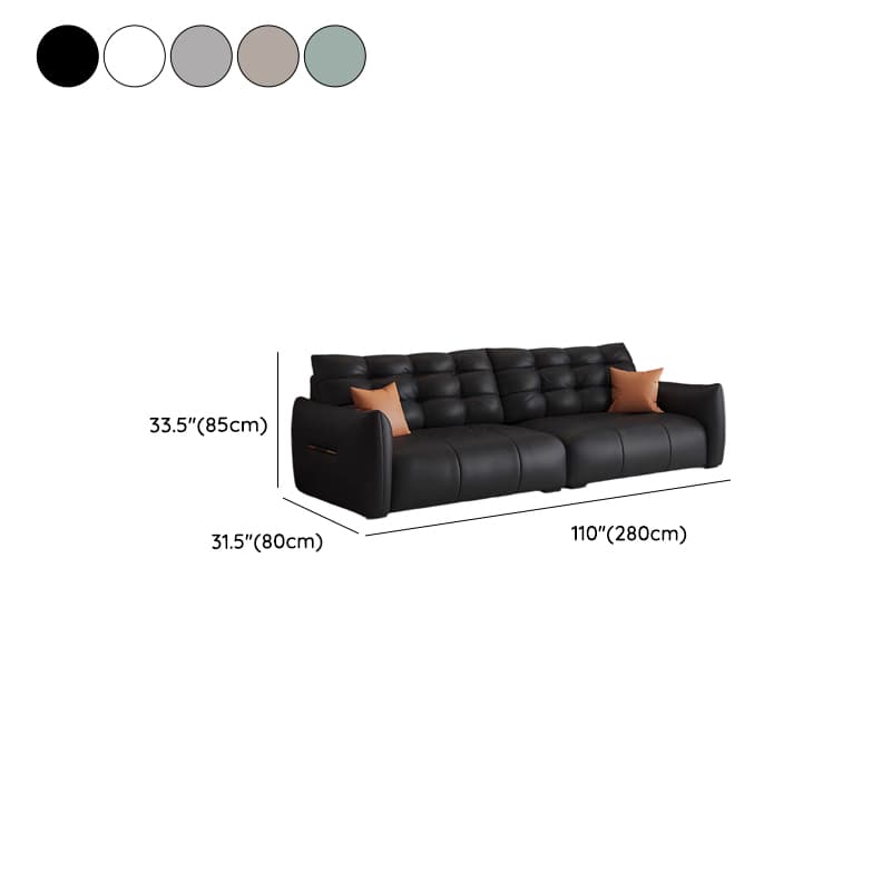 Tear Resistant Standard Sofa with Pu/Flannel Upholstery in Black/White/Light Green - image 18