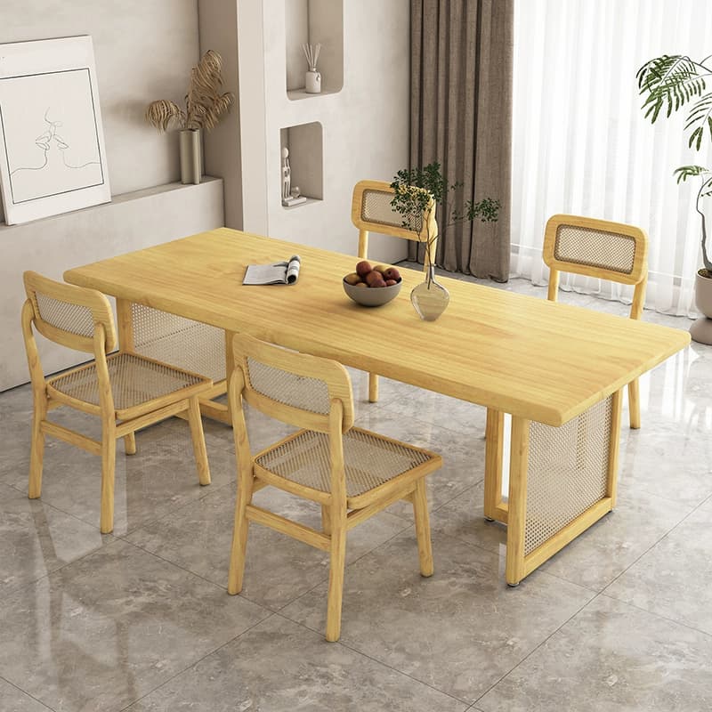 Natural Pine Wood Dining Table Set in Natural Color for 4 People/11 People/Seats 8 - image 7