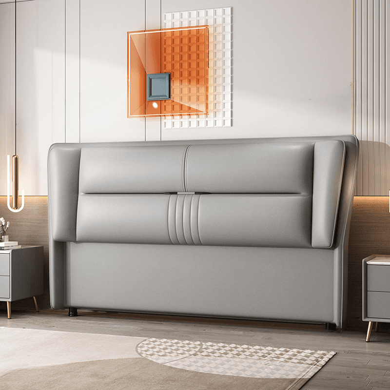 Modish Wingback Headboard in Timber with No Distressing, Rectangle Shape for Queen/Full Bed, Featuring Sponge Upholstery and Standard Height - image 4