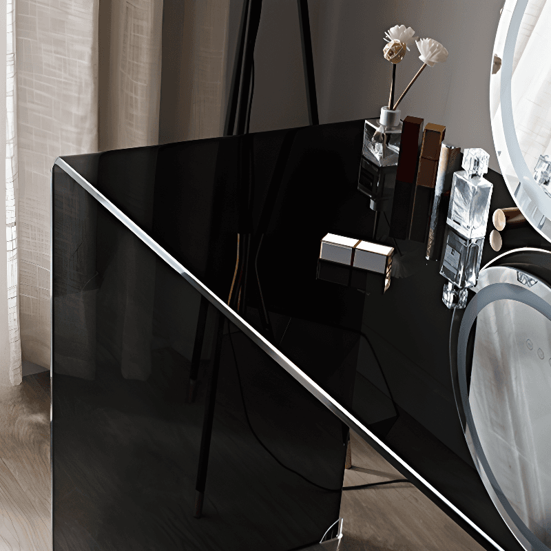 Flooring Makeup Vanity with a Glass Tabletop for Multi-Purpose in a Trendy Style - image 9