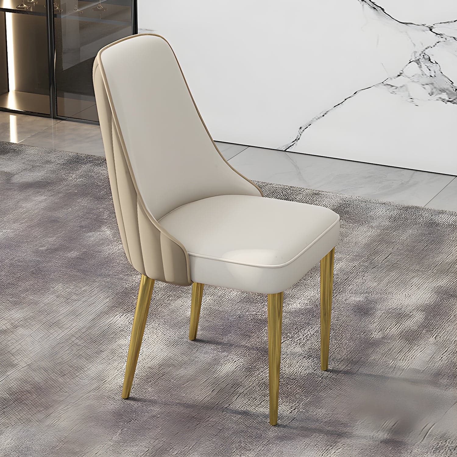 Glam Style Side Chair PU Leather Dining Chair for Living Room - image 4
