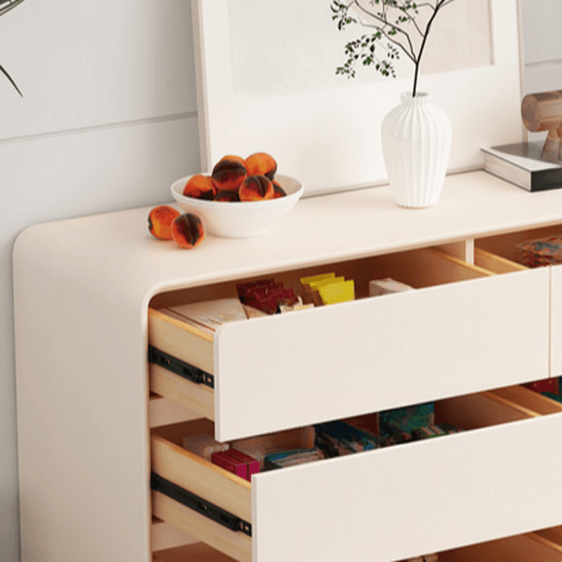Chalk Minimalist Hardwood Console Dresser with 6 Drawers, Horizontal Orientation - image 7