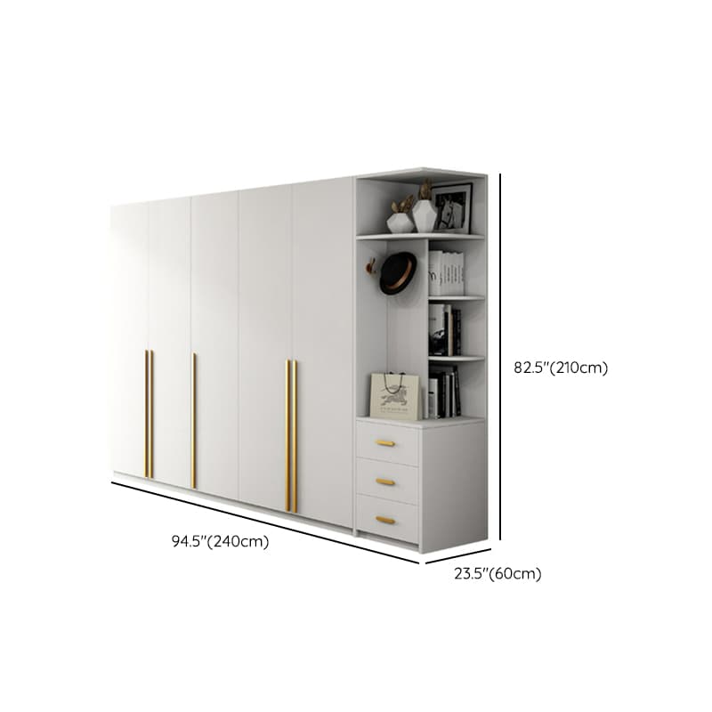 Simple Lumber White Wardrobe Armoire with Interior Shelves & Clothing Rack & Soft Close Drawer & Soft Close Door - image 19