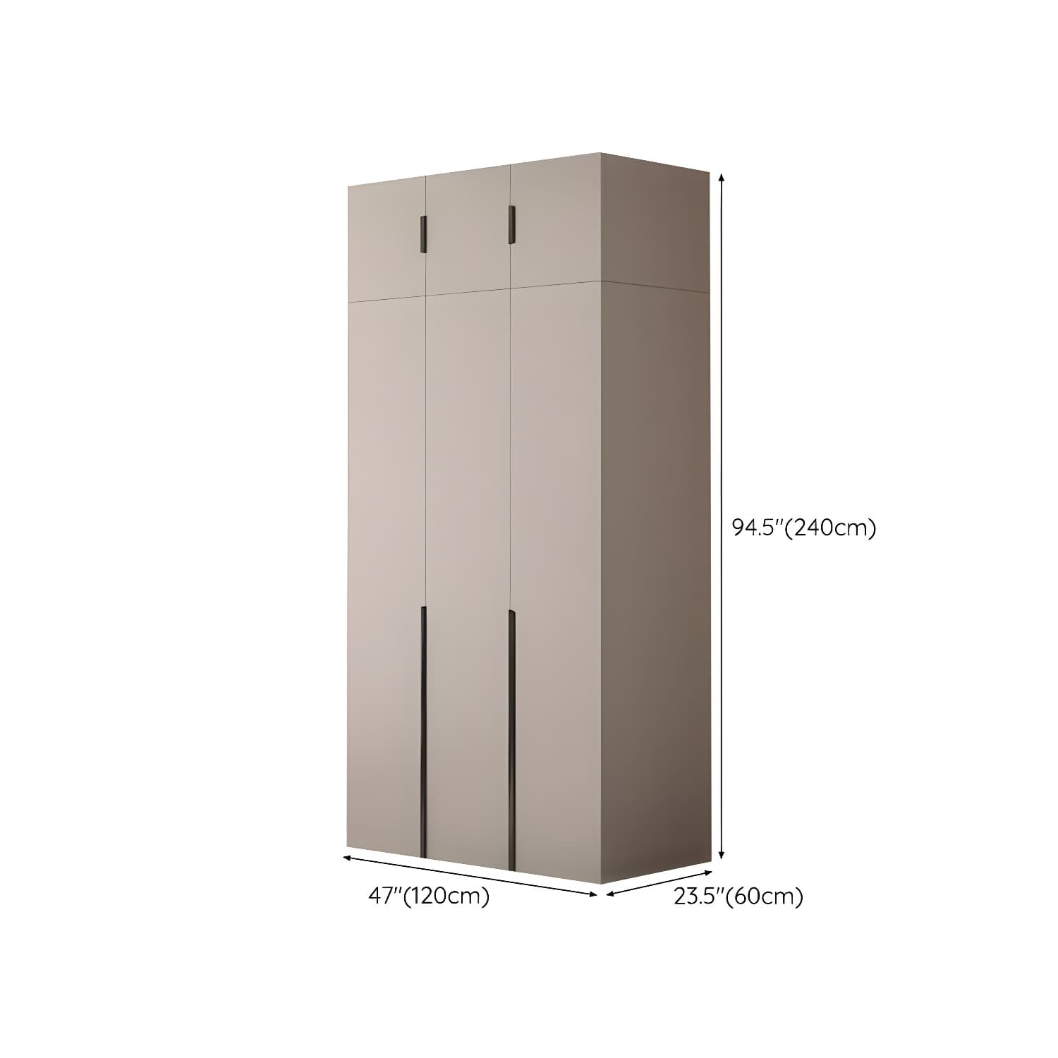 Modern Grey Wardrobe Armoire with Clothing Rod & Adjustable Shelves - image 19