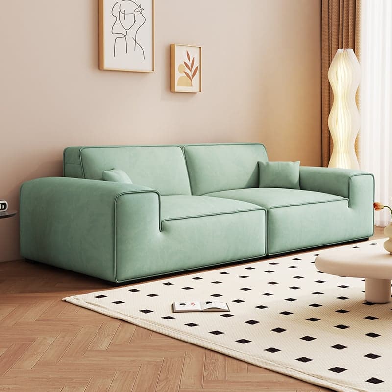 Contemporary Tear Resistant Ink/White/Olive Green Flannel/Pu Upholsterd Sofa Couch - image 4