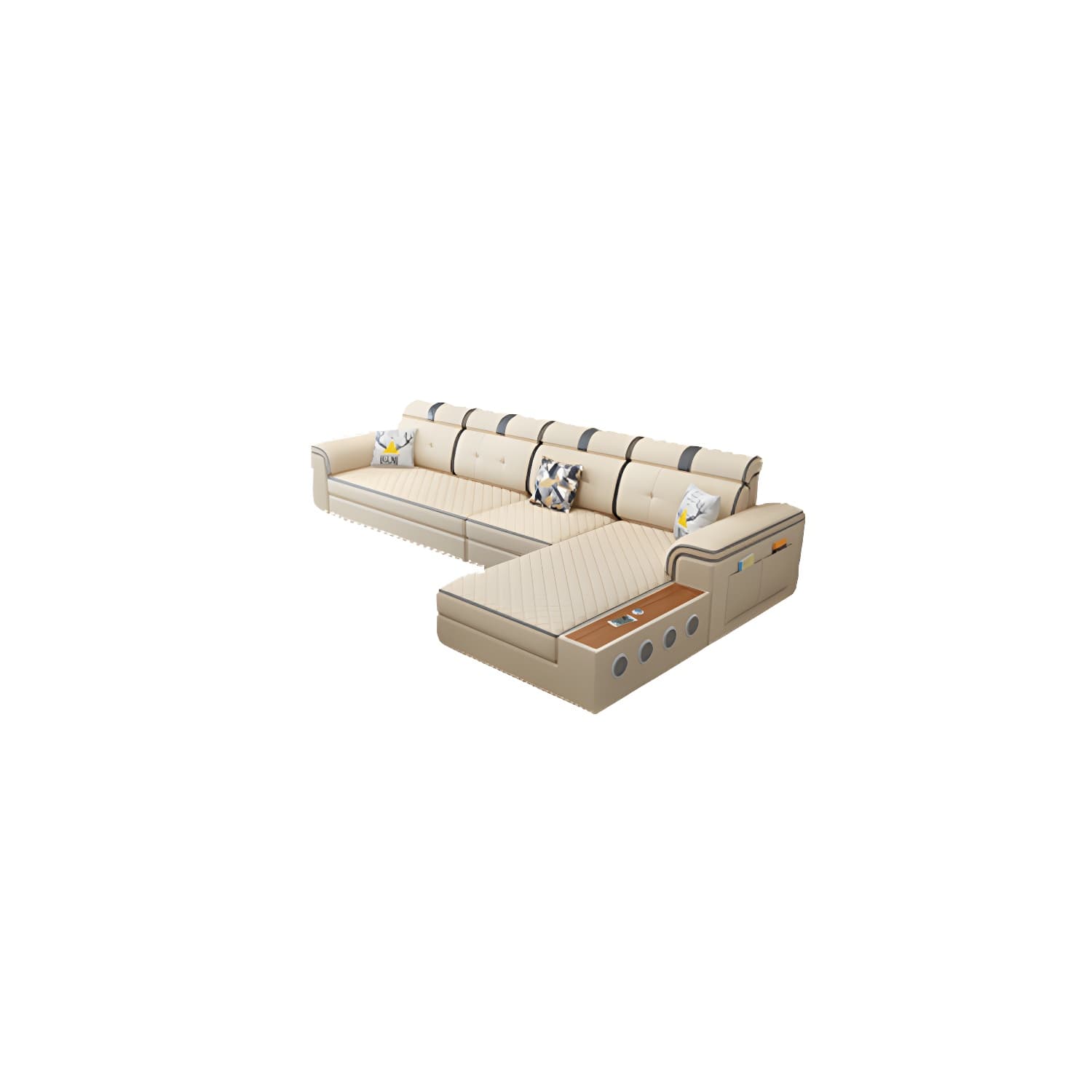 Modern Faux Leather Sofa Stain-Resistant Pillow Top Arm Furniture Sectionals - image 11