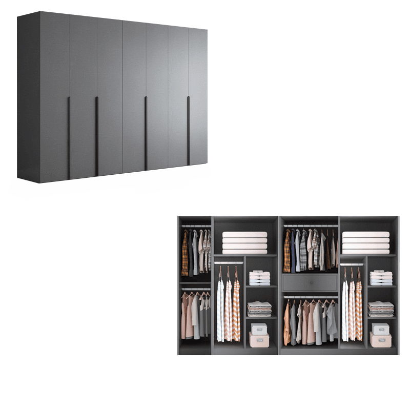 Trendy Dove Grey Wooden Wardrobe with Interior Shelves, Soft Close Door & Hanging Rod - image 12