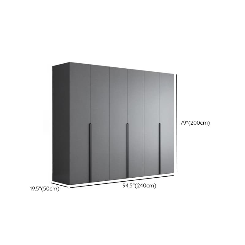 Trendy Dove Grey Wooden Wardrobe with Interior Shelves, Soft Close Door & Hanging Rod - image 30