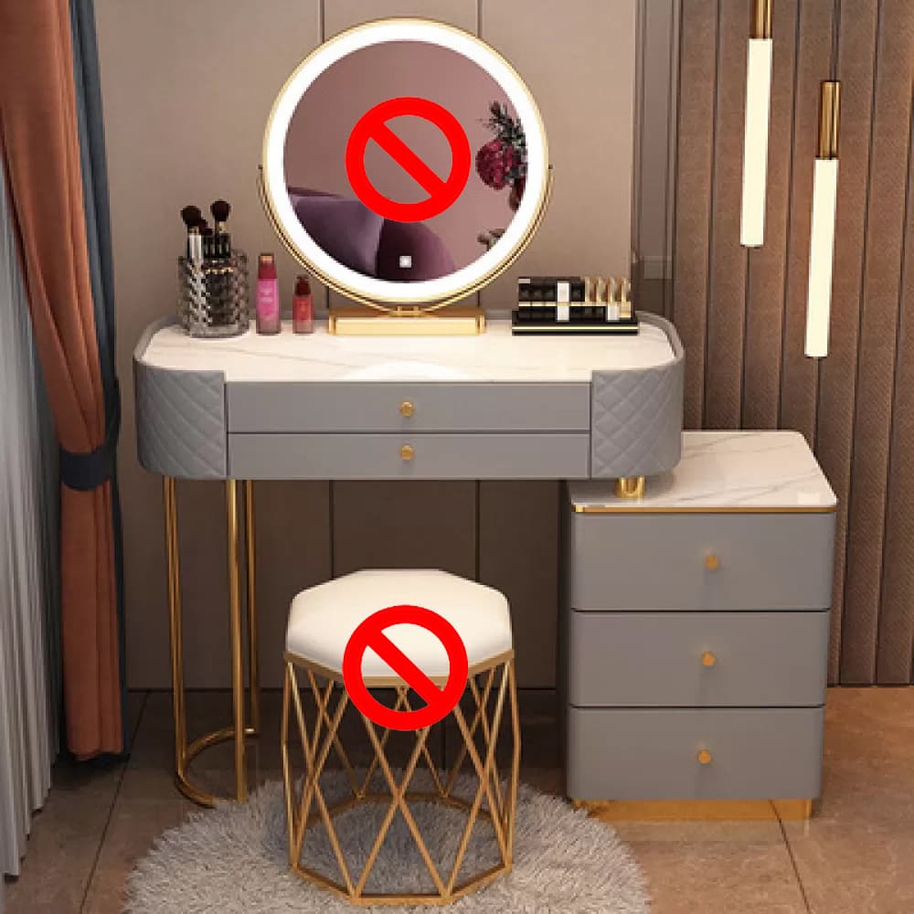 Wood Makeup Vanity Desk Table with Gold Base Storage Makeup Vanity Desk - image 3