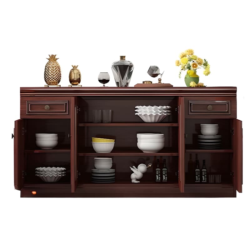 Unattached Microwave Storage Cabinet with Wine Storage Unit - image 14