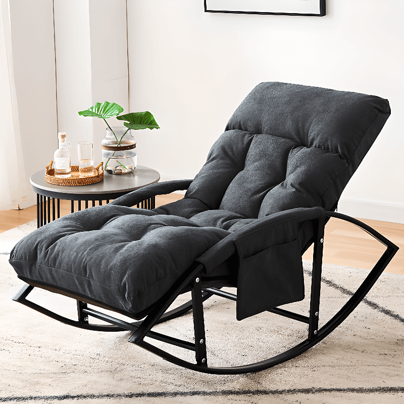 Lavish Alloy Rocking Armchair with Upholstered Rear