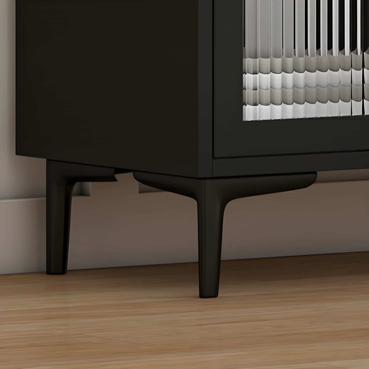 Modern Wood Buffet Sideboard with Stone Countertop and Glass Doors - image 10