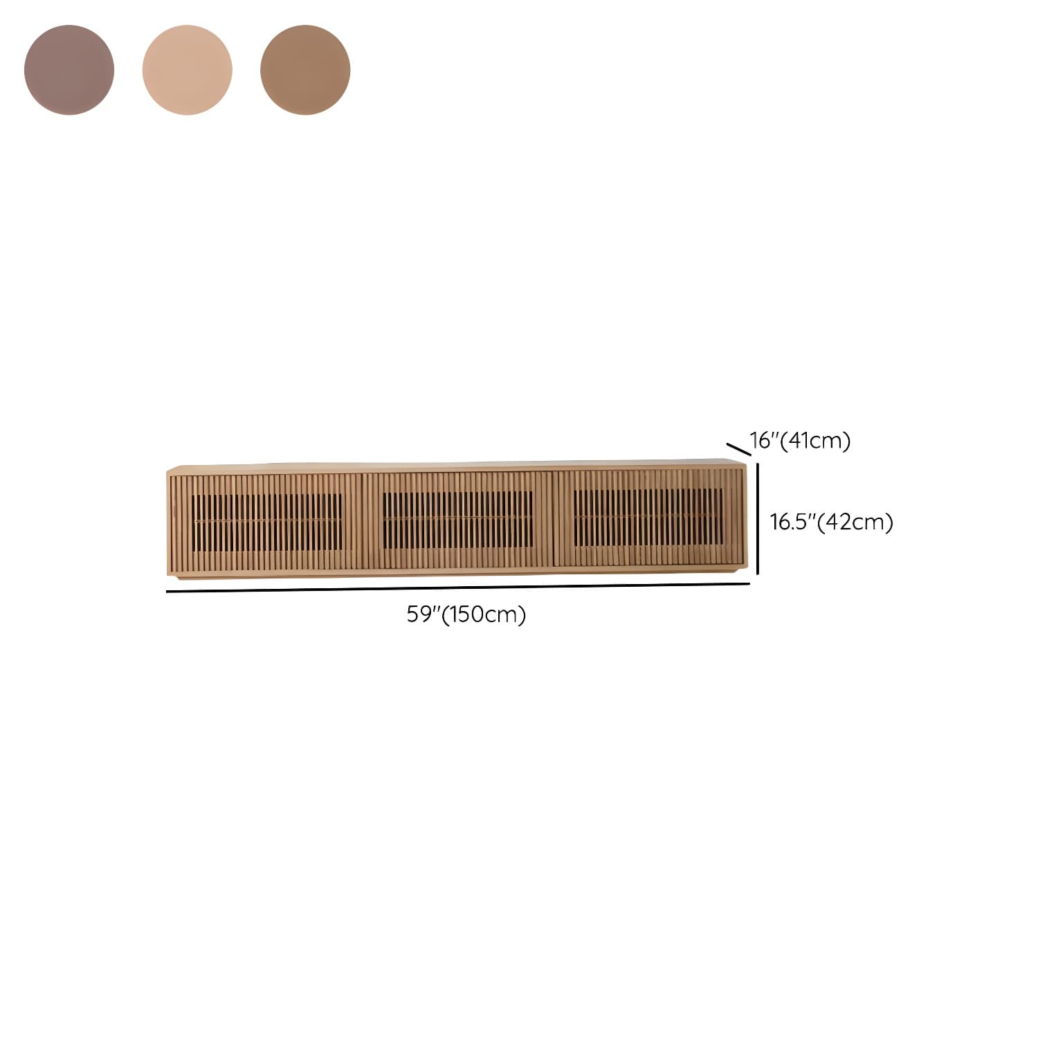 Scandinavian Wood TV Stand with Low Height, Cabinet, and Ventilation Features - No Assembly Required - image 13