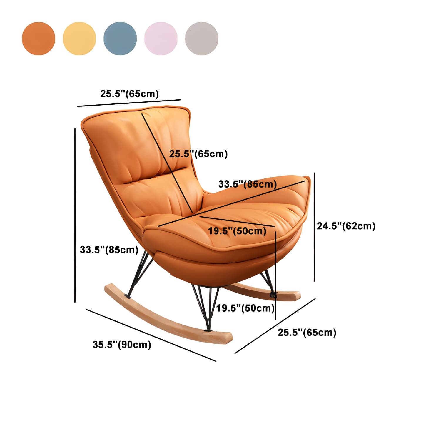 Upholstered Rocking Chair Contemporary Rocker Chair with Ottoman - image 17