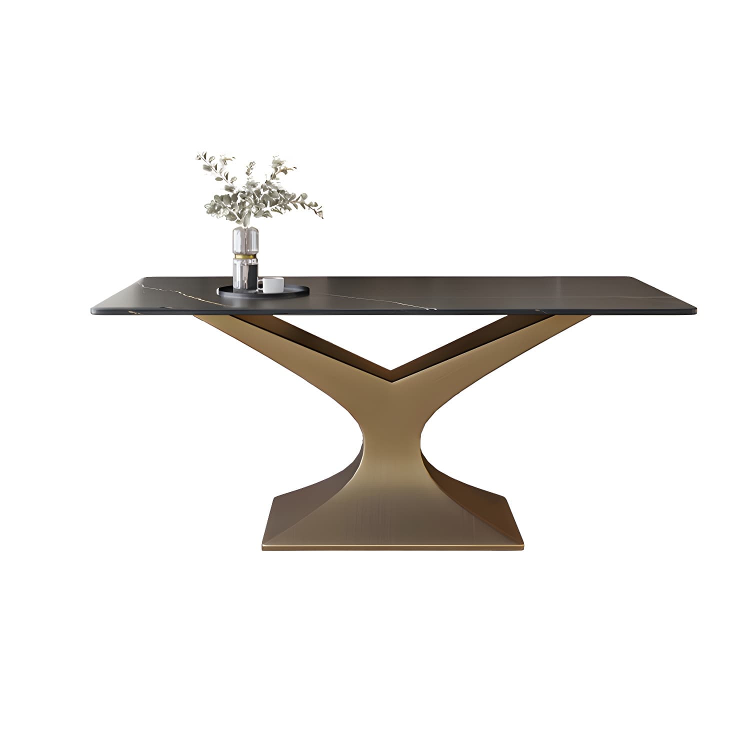 Luxury 1/2/5/ Pieces Dining Set Sintered Stone Dining Table Set with Leather Chairs - image 4