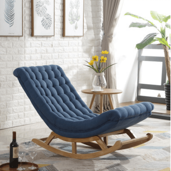 Cocoa/Azure/Olive Green Casual Rocking Chair Couch with Ottoman - image 4