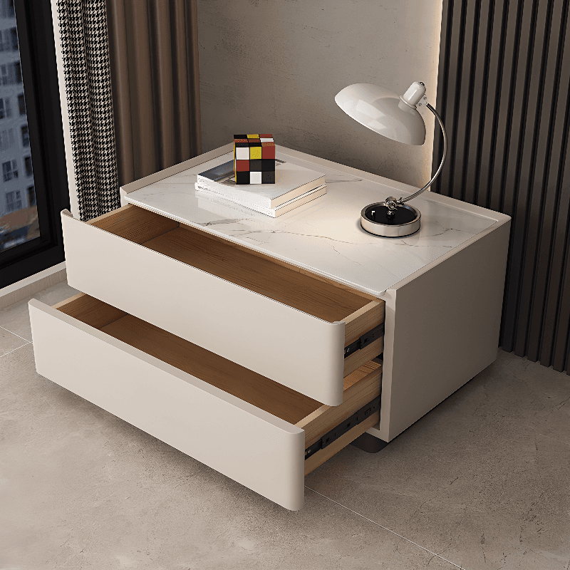 Casual Sintered Stone Countertop Drawer Storage Nightstand with 2 Drawers - image 7